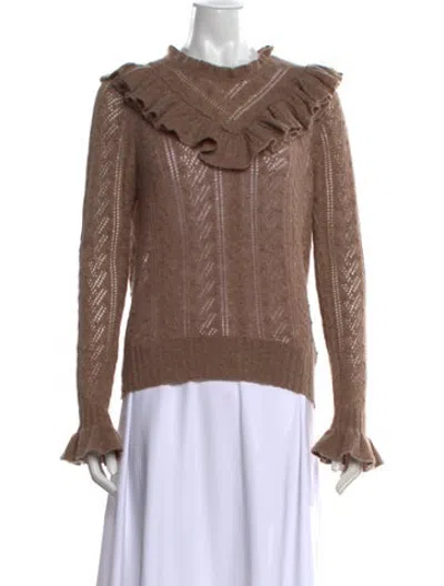 Pre-owned Ulla Johnson Cashmere Patterned Sweater In Neutrals