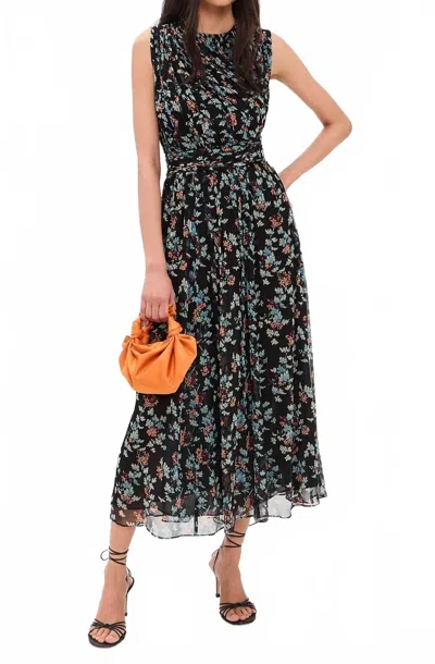 Ulla Johnson Celestina Silk Dress In Night Shade In Animal Print