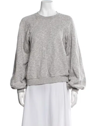 Pre-owned Ulla Johnson Crew Neck Long Sleeve Sweatshirt In Grey