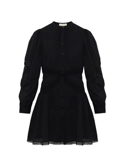 Ulla Johnson Elysia Crochet-trimmed Mini Dress In Black