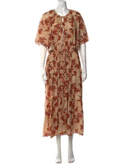 Pre-owned Ulla Johnson Floral Print In Neutrals
