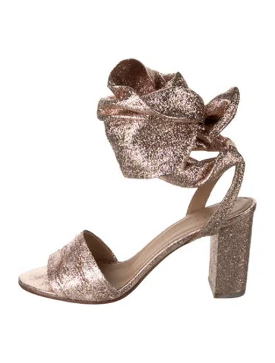 Pre-owned Ulla Johnson Glitter Printed Sandals In Neutrals/pink