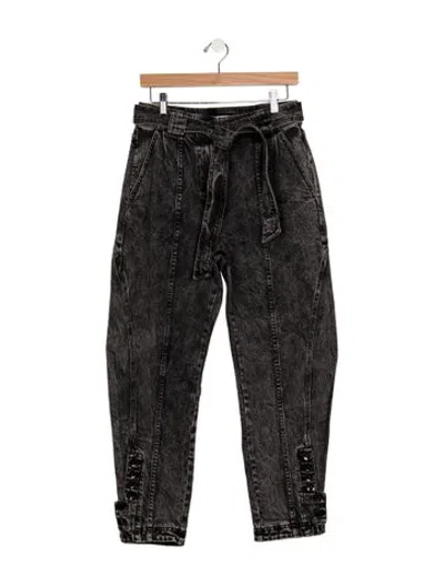 Pre-owned Ulla Johnson High-rise Straight Leg Jeans In Black