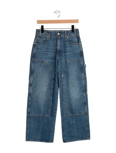Pre-owned Ulla Johnson High-rise Wide Leg Jeans In Blue
