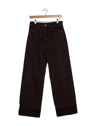 Pre-owned Ulla Johnson High-rise Wide Leg Jeans In Brown