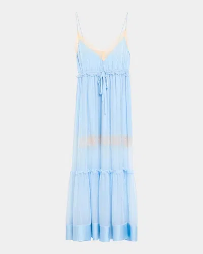Ulla Johnson Imogen Lace-trimmed Silk Maxi Slipdress In Hydrangea