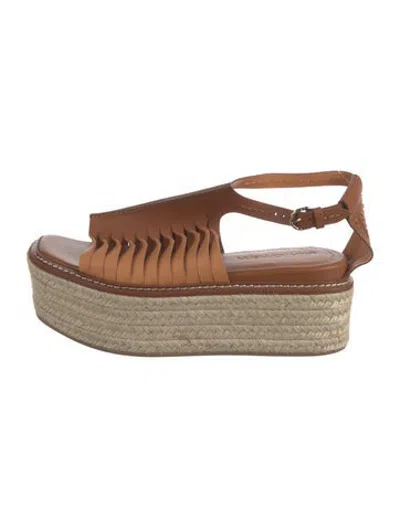 Pre-owned Ulla Johnson Leather Espadrilles In Brown