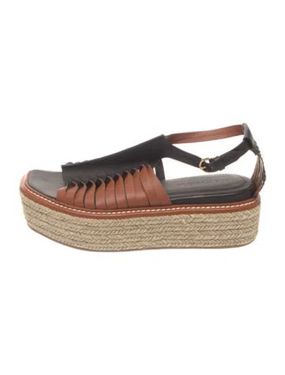Pre-owned Ulla Johnson Leather Sandals In Black/brown