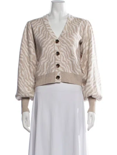 Pre-owned Ulla Johnson Merino Wool Animal Print Sweater In Neutrals