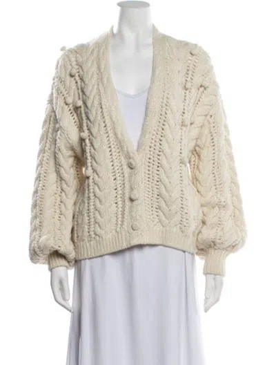 Pre-owned Ulla Johnson Merino Wool V-neck Sweater In Neutrals
