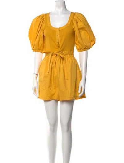 Pre-owned Ulla Johnson Scoop Neck Romper In Yellow