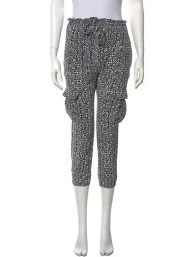 Pre-owned Ulla Johnson Silk Straight Leg Pants In Grey