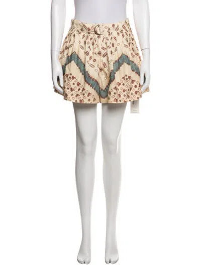 Pre-owned Ulla Johnson Tie-dye Print Mini Shorts In Neutrals