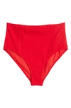 Ulla Johnson Zahara High Waist Bikini Bottoms In Scarlet