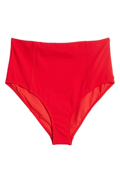 Ulla Johnson Zahara High Waist Bikini Bottoms In Scarlet