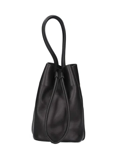 Uma Wang Black Lambskin Leather Bucket Bag