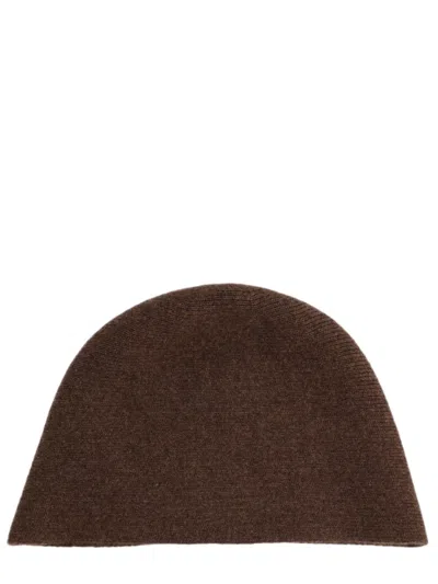 Uma Wang Brown Finely Knit Cashmere Hat In Black