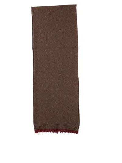 Uma Wang Brown Fringed Cashmere Scarf