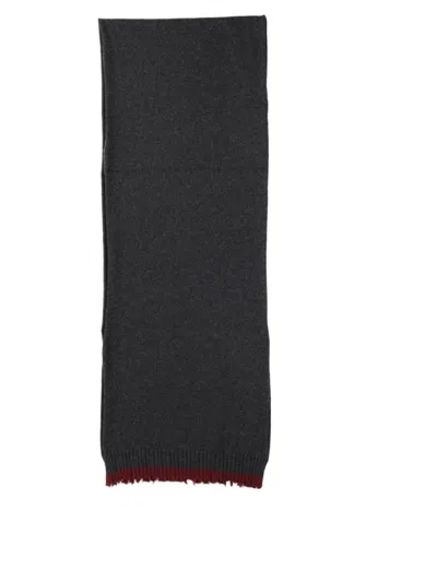 Uma Wang Charcoal Fringed Cashmere Scarf In Black