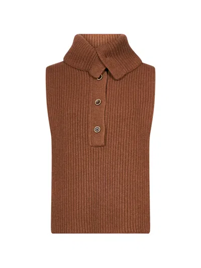 Uma Wang Ribbed-knit Sleeveless Sweater In Brown