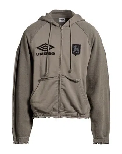 Umbro Man Sweatshirt Military Green Size S Cotton In Animal Print