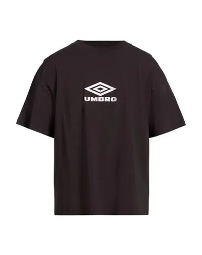 Umbro Man T-shirt Black Size S Cotton In Brown