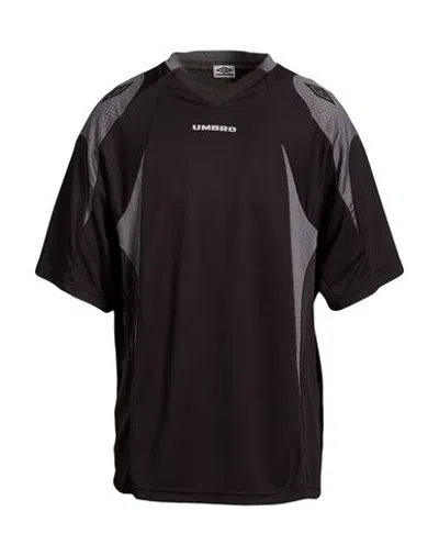 Umbro Man T-shirt Black Size S Polyester In Animal Print