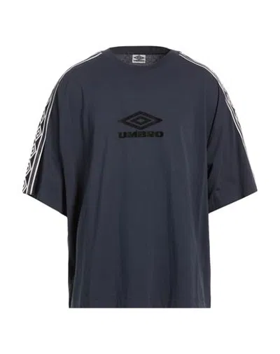 Umbro Man T-shirt Navy Size S Cotton In Gray