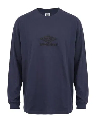 Umbro Man T-shirt Navy Size S Cotton In Blue