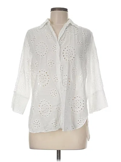 Pre-owned Umgee 3/4 Sleeve Button Down Shirt In White