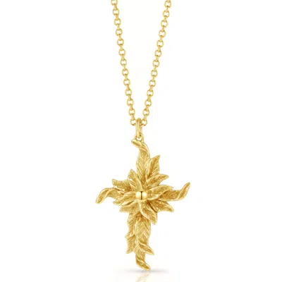 Unaloe Men's Botanical Leaf Cross Necklace –  Gold Plated