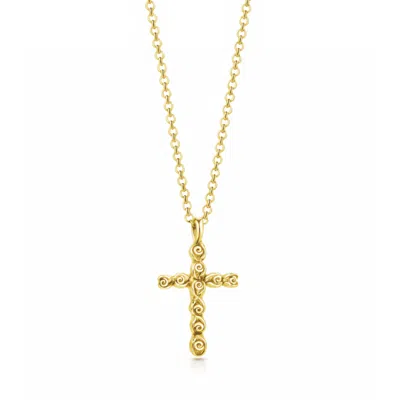 Unaloe Men's Ornate Cross Pendant Necklace –  Gold Plated – Italian Handmade Jewellery