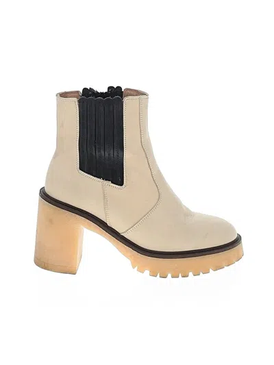 Pre-owned Unbranded Ankle Boots In Ivory