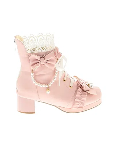Pre-owned Unbranded Ankle Boots In Pink