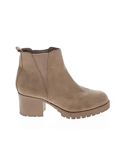 Pre-owned Unbranded Ankle Boots In Tan