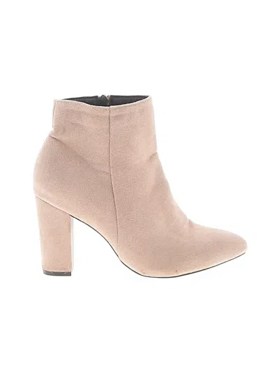 Pre-owned Unbranded Ankle Boots In Tan