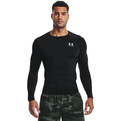 Under Armour Mens  Heatgear Armour Comp L/s T-shirt In Black/white
