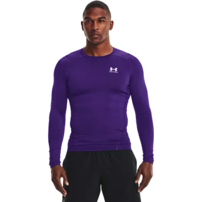 Under Armour Mens  Heatgear Armour Comp L/s T-shirt In Purple/white