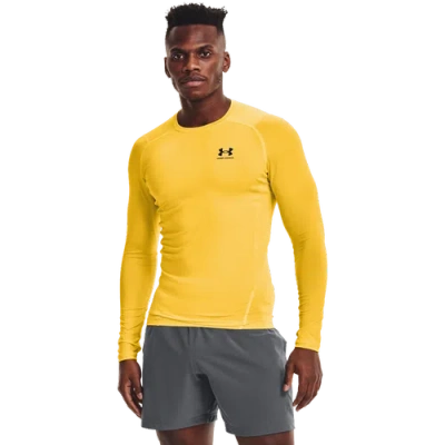 Under Armour Mens  Heatgear Armour Comp L/s T-shirt In Taxi/black