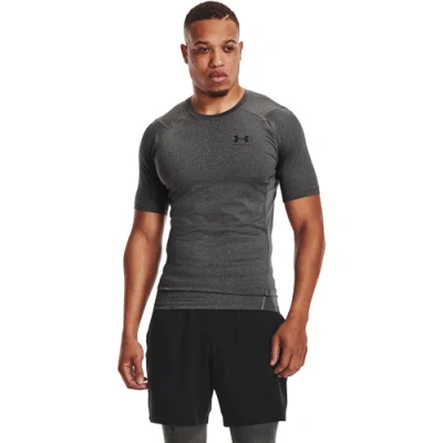Under Armour Mens  Heatgear Armour Compression Short Sleeve Football T-shirt In Carbon Heather/black