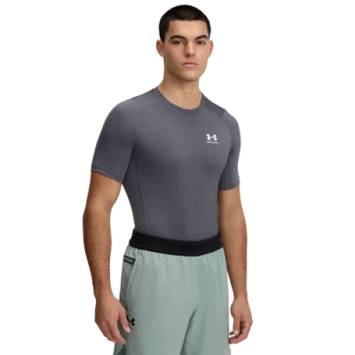 Under Armour Mens  Heatgear Armour Compression Short Sleeve Football T-shirt In Castlerock/white
