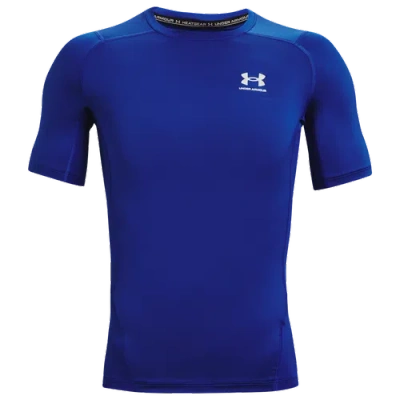 Under Armour Mens  Heatgear Armour Compression Short Sleeve Football T-shirt In White/royal