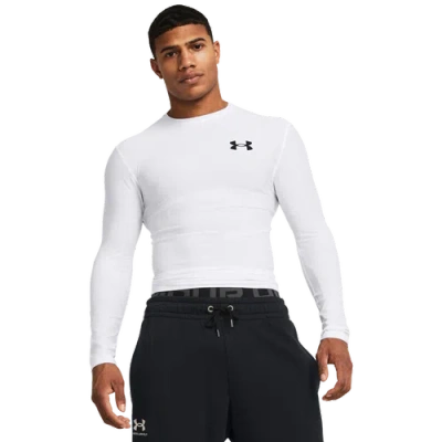 Under Armour Mens  Heatgear Og Compression Long Sleeve In White/black