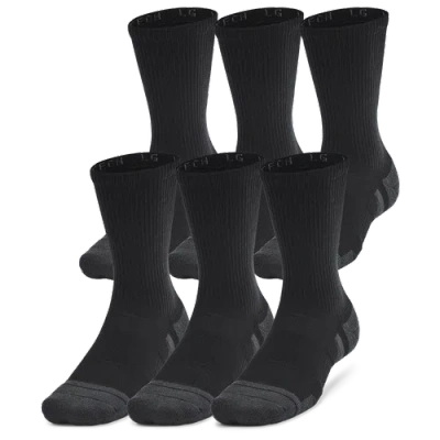 Under Armour Mens  Perf Tech 6 Pack Crew Socks In Black
