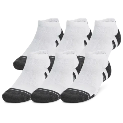 Under Armour Mens  Perf Tech 6 Pack Low Socks In White