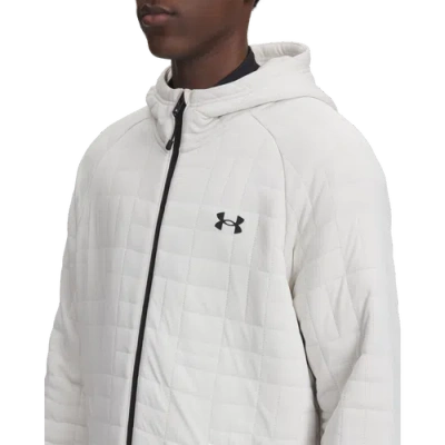 Under Armour Mens  Unstoppable Fleece Texture F/z In Summit White/black