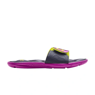 Pre-owned Under Armour Wmns Ignite 9 Slide 'strobe Tempered Steel' In Purple