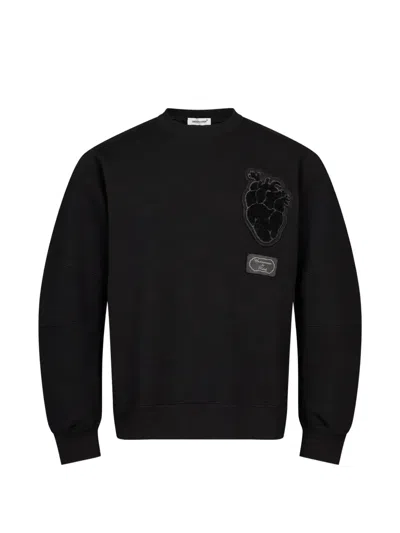 Undercover Heart-patch Panelled Sweatshirt In Black