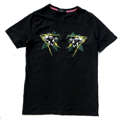 Pre-owned Undercover John  Skull Lighting Embroidered T Shirt In Black