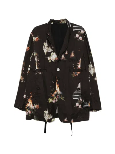 Undercover Printed Blazer In Black
